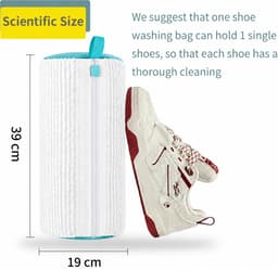 BOTC Waszak schoenen - 2 stuks - Herbruikbaar - Wasmachine&Droger - voor Sneakers en Tennisschoenen - Wit en blauw — thumbnail 3