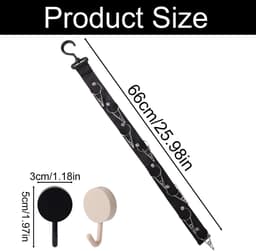 Dailygoods- Poppen Organizer 66 cm - Hangende Knuffeldierketting - 8 Metalen Clips - 2 Extra Haken - Stof/Plastic - Voor Organiseren Speelgoed - Knuffelorganizer — thumbnail 4
