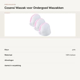 Dailygoods- Waszak met rits - Waszak voor ondergoed - Waszak voor sokken - Waszakken groot - Set van 3 - Roze katoen — thumbnail 5