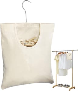 Opbergtas Wasknijpers - Wasclip Organizer - Wasknijpers Opbergen - Waterdicht Stofvrij - 31x26 cm - Grijs — thumbnail 1