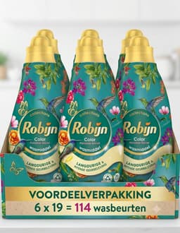 6 x Robijn - Klein & Krachtig Collections Color Paradise Secret - Vloeibaar Wasmiddel - 19 Wasbeurten - Wasmiddel - Kleurwas - Wasverzachter - Biologisch Afbreekbaar - Duurzaam — thumbnail 1