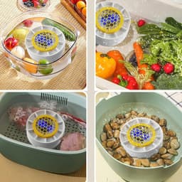 Fruitwasser Apparaat - Groente Reiniger - Efficiënt Schoonmaken - Draadloos Draaibaar - 1800 mAh Batterij - Wit — thumbnail 2