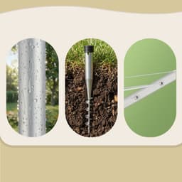SONGMICS - Wasrek - Droogrek Verstelbaar - Aluminium - Voor Buiten - Met Grondanker en Beschermhoes — thumbnail 5