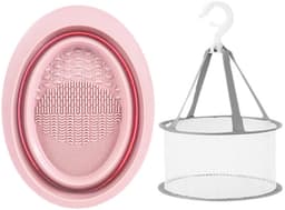 Dailygoods- Make-upborstelreiniger Eenvoudig te gebruiken - Siliconen Reinigingskom - Hangend Droognet - Snel drogend - Milieuvriendelijk Materiaal - Voor Make-up Spons/Puff - Borstelreiniger — thumbnail 1