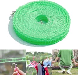Generic Waslijn 8 Meter Duurzaam Nylon Wastouw voor Gebruik Binnen en Buiten met Winddichte Eigenschappen (GREEN) — thumbnail 5