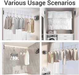 Intrekbare Waslijn - Kledinglijn - Kleding Drogen - Niet Doorhangend - 20 Kg Capaciteit - Grijs — thumbnail 3