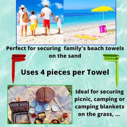 12 delige Strandhanddoekclips - Handdoekhouder clips - Picknickmat clips - Winddichte campingmat clips - Strand accessoires - Voor strand, kamperen, picknicks, reizen (7,5*15 cm - Diverse kleuren) — thumbnail 4