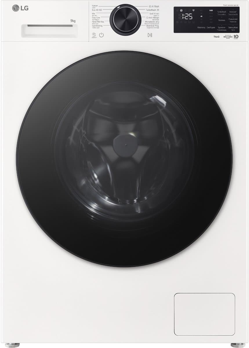 LG F4X5009TWB Vrijstaande Wasmachine - 9 kg Capaciteit - Direct Drive - 6Motion - Stoom - A - Zilveren Afwerking — afbeelding 1