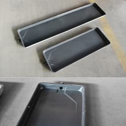 Opvangbak voor wasmachines, Airconditioner-afvoerbak Gegalvaniseerde metalen lekbak met gat en slang Meerdere maten(121x24cm(47.6x9.4in)) — thumbnail 2