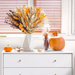 105 stuks herfstdecoratie herfstdecoraties - pluizige gedroogde bloem boeket tafel boho natuurlijke bloemen gedroogde konijnenstaarten voor Thanksgiving & bruiloft arrangement — thumbnail 4