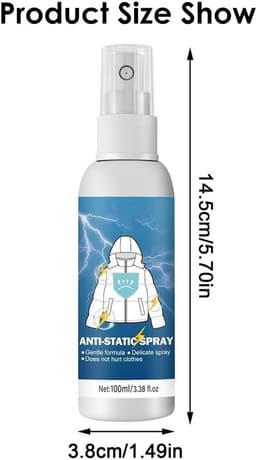 Antistatische Spray 100ml voor Kleding, Textiel, Meubels en Auto - Vermindert Statische Lading en Verbetert Comfort — thumbnail 5