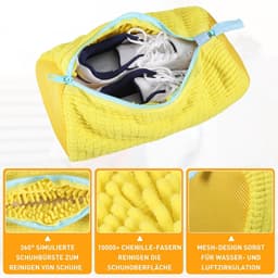 1 stuk schoenen waszak, schoenwaszak wasmachine met verborgen ritssluiting, geel — thumbnail 5