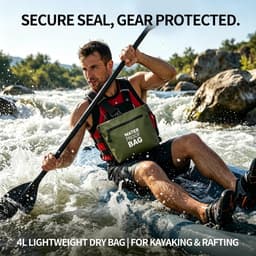 waterdichte tas schoudertas met luchtdichte ritssluiting, lichte dry bag met verstelbare riem voor strand, zwemmen, reizen en dagelijks gebruik, olijfgroen, draagtas — thumbnail 2