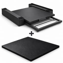 ProductXpert Stacko™ - Stapelkit & Anti Trillingsmat voor Wasmachine en Droger - Tussenstuk - Uitschuifbare Plank met Handdoekhouder - Zwart- AntiSlip - Geluidsdempende Antislip Mat - 620 x 620 x 10 mm — thumbnail 1