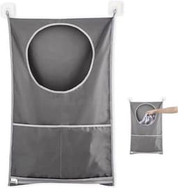 Waszakken & wasnetten,Hangende waszak, opbergtas voor de wasmand - grijs — thumbnail 1
