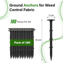 100 Ground Anchors van 15 cm - Sterke Grondpinnen voor Onkruidbestrijding, Tenten en Camping - UV-bestendig en Ribbelontwerp voor Betrouwbare Bevestiging — thumbnail 5