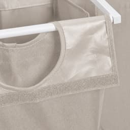 Wasmand - 3 vakken - met plank - wit-beige — thumbnail 5