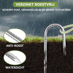 Elzusha - Set van 8 Sterke Zink Geplakte Grondankers 40 cm — thumbnail 3