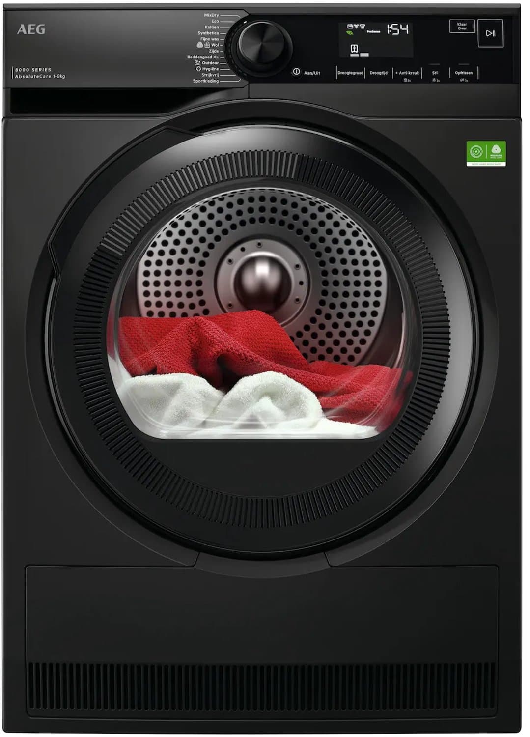 AEG TR868DS4, Vrijstaand, Warmtepomp, Zwart, 8KG — afbeelding 1