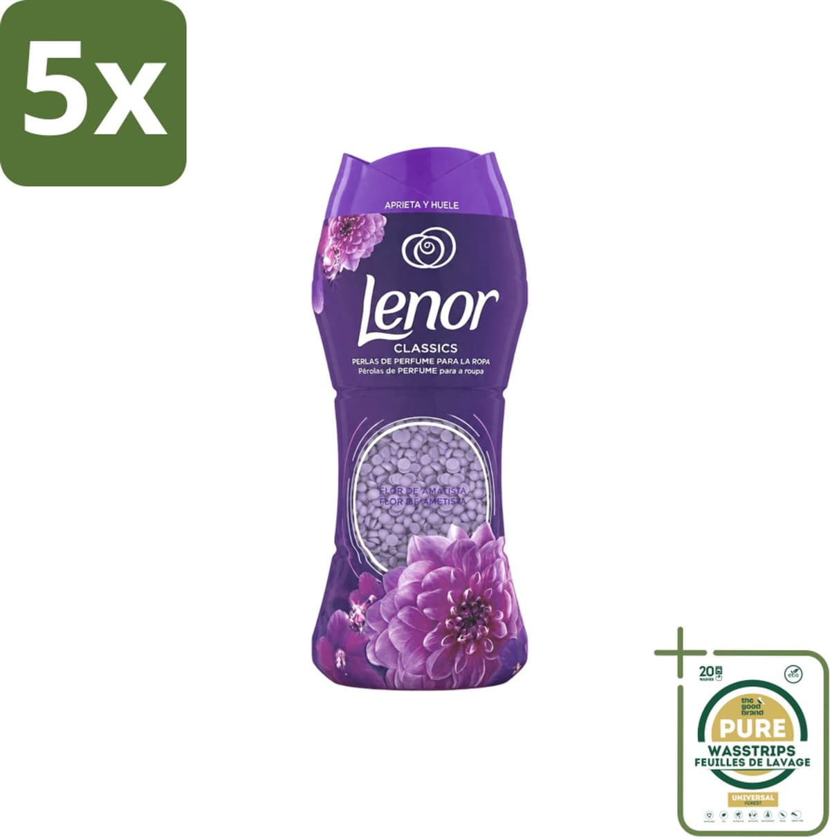5 x Lenor Unstoppables – Geurbooster – Amethyst – 210 g - Wasstrips - Geurbooster Was - Wasgeur - Wasgeur Intens - Wasgeur Langdurig - Wasgeur Amethyst — afbeelding 1