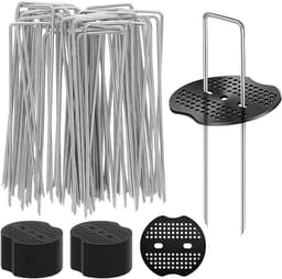 Grondankers, grondhaken 50 stuks + 50 stuks sluitringen (150 x 40 mm, Ø 2,5 mm), anti-roest, verzinkte haringen, voor - ShopVlot — thumbnail 1