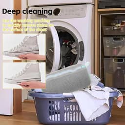 Herbruikbare en duurzame waszakken voor schoenen, 360° waszakken met rits voor de wasmachine, ideaal voor het veilig wassen van schoenen — thumbnail 4