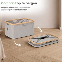 ACAZA Wasmand - Opvouwbaar Wasmand - 50 L - 54 x 36 x 24,5 cm - Grijs — thumbnail 4