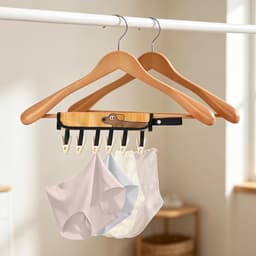 Opvouwbare stoffen hangers - compact opvouwbaar droogrek - met 6 veilige clips - schattig dierenpatroon voegt toe - voor reizen, cruise, hotel, camping — thumbnail 2