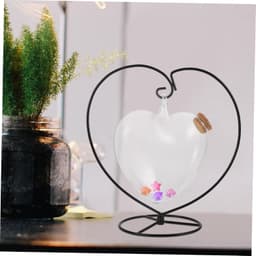 1set Transparante Wensflessen Glazen Voor Origami Sterren Hangende Wensfles Creatieve Projecten Inclusief Veilig Deksel Hart Standaard — thumbnail 4