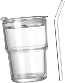 1set Glazen Drinkbeker Met Deksel Waterbeker Met Schattige Vlinderontwerpen Geschikt Voor Thee Melk Frisdrank Duurzaam Praktisch Voor Dagelijks Gebruik — thumbnail 1