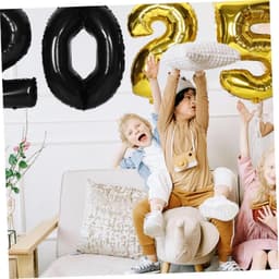 1set Grote Cijfers Ballonnen Zwart Gouden Aluminium Folie Ballonnen Voor Nieuwjaarsfeest Afstudeerfeest Decoraties Eenvoudig Te Inflateren Met Pomp of Machine — thumbnail 5