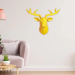 Easnea Hars Herten Hoofd Wanddecoratie Herten Hoofd Muur Opknoping Herten Hoofd Muur Decor Geometrische Antieke Herten gewei Muur Sculptuur Hars Dier Hoofd Standbeeld Muur Opknoping Middenstuk — thumbnail 4