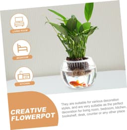 1set Glazen Bloemenvase Voor Hydroponische Planten Elegante Bloemhouder Plant Pot Voor Thuis Kantoor Decoratie Creatief Functioneel Ontwerp Voor Bloemenwinkels Bijzondere — thumbnail 2