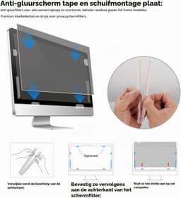 5Set Privacyschermfilter Monitor Laptopbevestiging Dubbelzijdige Zelfklevende Strips met Plastic Schuifhouderlipjes — thumbnail 5