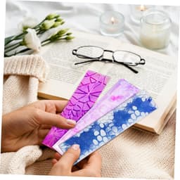 1set Siliconen Boekmarker Mallen Met Decoratieve Kwastjes Flexibele Epoxy Mallen Voor Bookmark Creaties Inclusief Vooraf Geïnstalleerde Voor Eenvoudig Gebruik — thumbnail 4