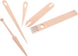1set Houten Weefaccessoires Complete Mini Weefset Met Houten Weefnaalden Shuttle Voor Beginners Gebruiksvriendelijk Draagbaar Voor Tapijt Dekensmaken — thumbnail 1