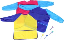 1set Kinderschort Met Zakjes Waterdichte Lange Mouw Kunstschort Voor Peuters Voor Schilderen Koken Creatieve Activiteiten — thumbnail 1