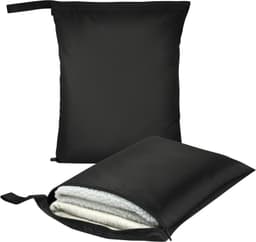 Set van 4 - Waszak - Packing Cubes - Waszakjes Met Rits -Natte en droge tassen - Waszakje Lingerie - Waterdicht - Perfect voor het opbergen van zwemkleding, handdoeken en babyspullen - Zwart — thumbnail 5
