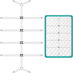 Spanner voor hoeslakens, verstelbare elastieken, hoeslakenspanner, 88-120 cm, met metalen klemmen, voor lakens, matrassen, strijkplanken of banken, wit — thumbnail 1