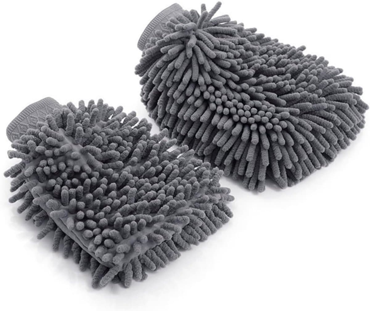 2 stuks microvezel autowashandschoen voor het reinigen van auto en motorfiets, krasbestendige doek, professionele reinigingsaccessoires, verwijdert vuil zonder schade aan de carrosserie — afbeelding 1