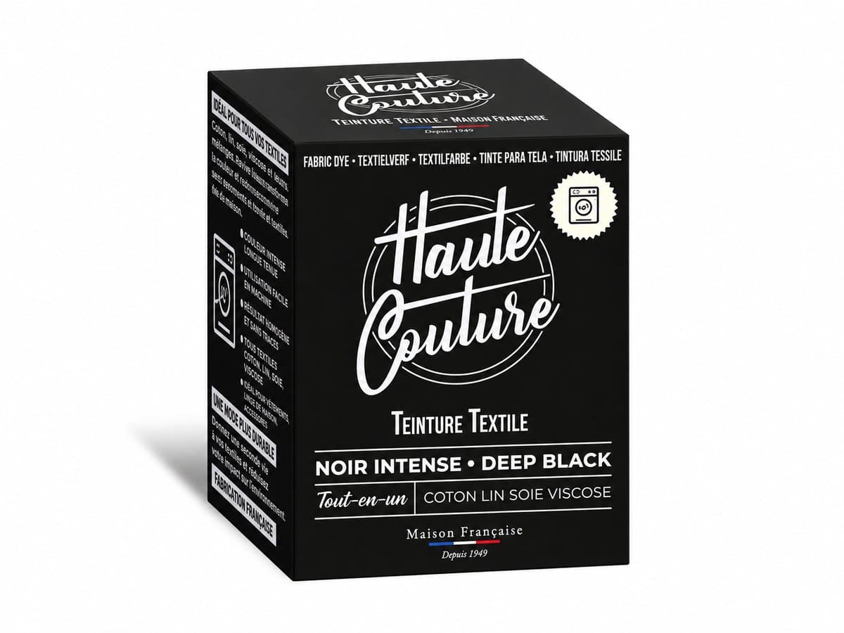 Haute Couture Textielverf 350 g – Zwart – All-in-One Wasmachineverf — afbeelding 1