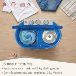 Kavo® Mini Wasmachine - Camping Wasmachine - Miniwasmachine met Centrifuge — thumbnail 4