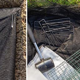 Grondankers Koolstofstaal - Tuinharingen Bodempennen - Tuin Vastzetten - Trapeziumvormig Ontwerp - 100 Stuks 150mm - Zwart — thumbnail 2