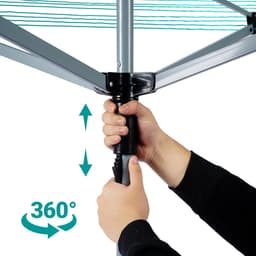 Droogmolen Buiten - Waslijn Tuin - Kleding Drogen - Voorgemonteerd - 60 Meter - Grijs Groen — thumbnail 2