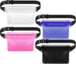 4 stuks waterdichte buideltas, universele waterdichte heuptas met verstelbare heupriem, transparant scherm, aanraakbare droge zak, telefoon waterdichte tas voor strand, zwemmen, varen, — thumbnail 1