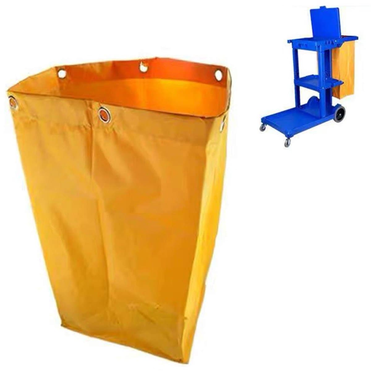 Schoonmaakkar Zak – 75 liter – Geel – Waterdicht – Grote Capaciteit – Voor Hotel & Horeca – Vervangingszak — afbeelding 1