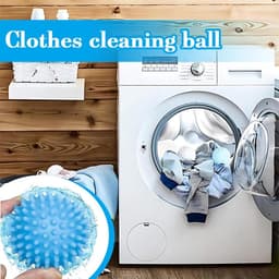 Doseerbal voor wasmachine, 6 stuks à 6 cm, drogerbal, wit, blauw en paars, herbruikbaar, antistatisch en sneldrogend — thumbnail 3