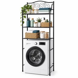 Wasmachine rek - 163 x 60 x 23 cm - zwart — thumbnail 1