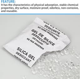 100x3g Silicagel Droogmiddel Vochtbestendig Verzegelde Pakket Ontvochtiging Droogmiddel Silicagel voor Ontvochtiging van Kleding, Voedsel, Kamer, Keuken — thumbnail 2