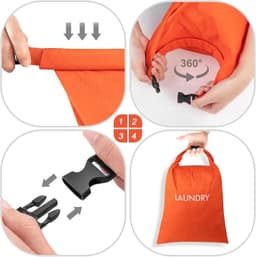 Waszakken voor op reis, Roll-Top Natte Dry Bag voor geurbestrijding en het scheiden van vuile kleding, opvouwbare ruimtebesparende organizer voor sportschool, zwemmen en — thumbnail 2